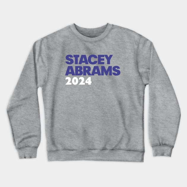 Stacey Abrams For 2024 President Purple Campaign Logo Sticker Crewneck Sweatshirt by BlueWaveTshirts